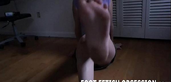  I will tease your cock with my freshly pedicured feet